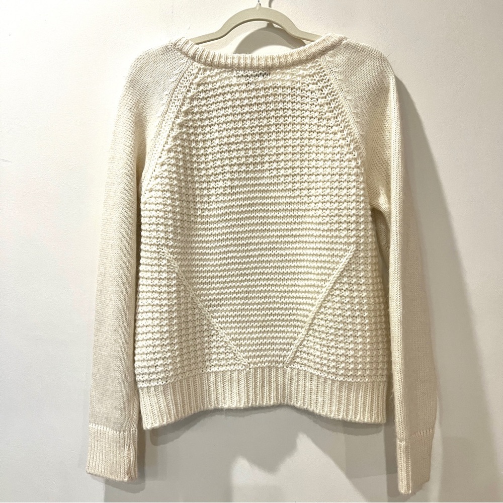 Silvia Novelli Alpaca Wool Blend Knit Sweater Ivory Large Italy Fisherman - Picture 2 of 11